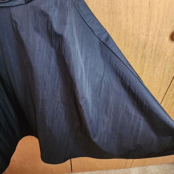 Prabal Gurung Black Off Shoulder Ruched Bodice Fit Flare Knee Length Dress Sz14 - Picture 4 of 10